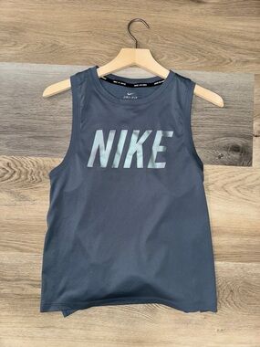 Nike Dri-FIT Running Tank - Slate Gray with Holographic Logo